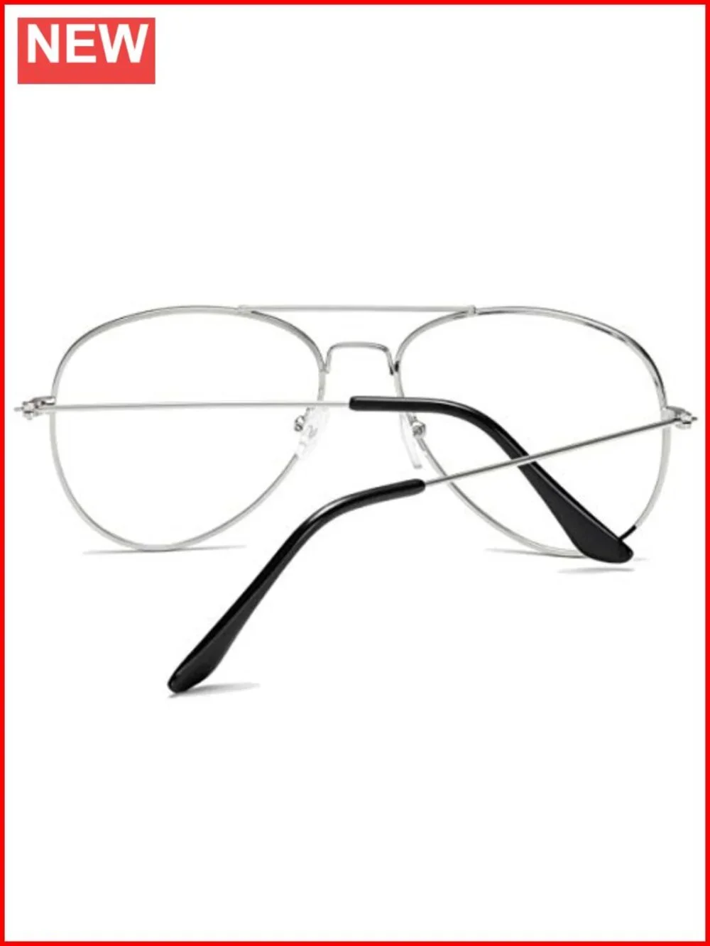 Classic Aviator Eyeglasses with Metal Frame, Clear Lens for Fashion or Outdoor